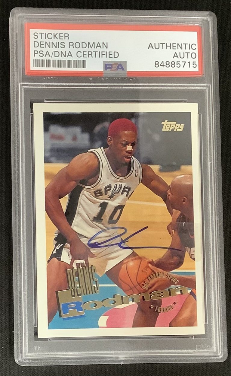Dennis Rodman Signed 1995 Topps #69 Card Sticker Basketball￼ Autograph PSA/DNA