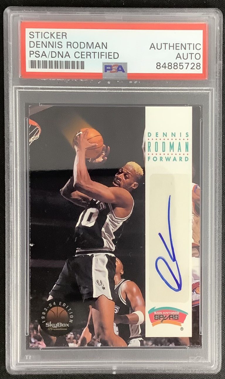 Dennis Rodman Signed 1994 Skybox #280 Card Sticker Basketball￼ Autograph PSA/DNA