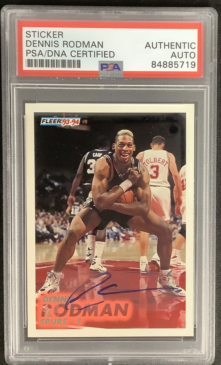 Dennis Rodman Signed 1993 Fleer #378 Card Sticker Basketball￼ Autograph PSA/DNA