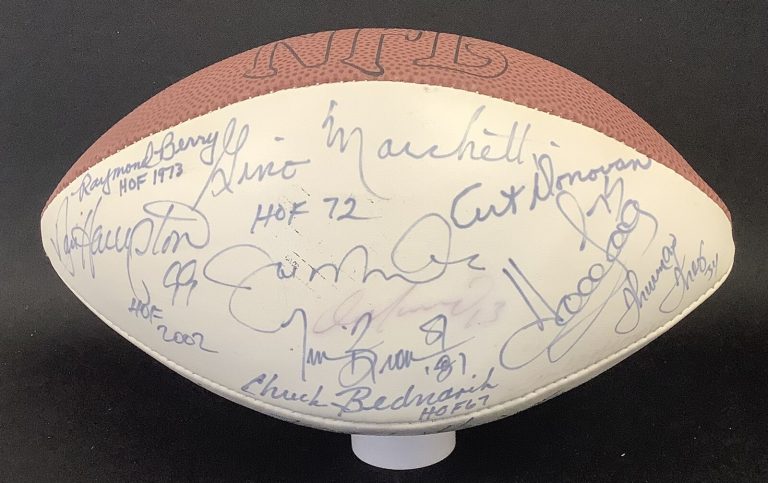 Sam Baugh Signed Football Mini Wilson Multi Signed 25+ HOF Montana Marino JSA