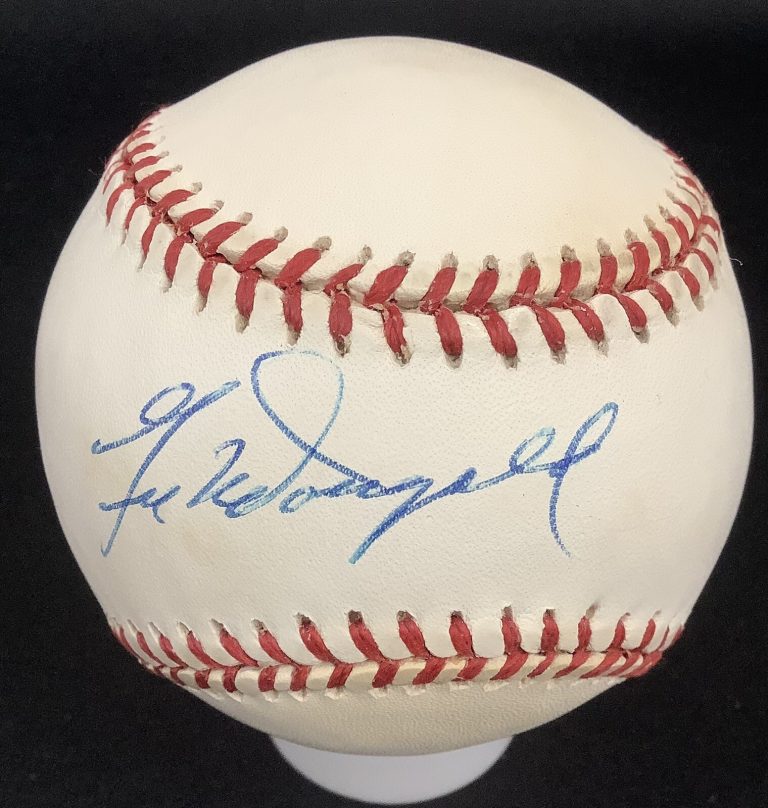 Gil McDougald Signed Baseball Brown Yankees Autograph JSA COA 1951 ROY 5x WSC
