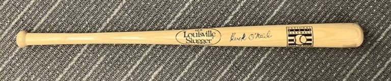 Buck O’Neil Signed Baseball Mini Bat HOF Logo 16