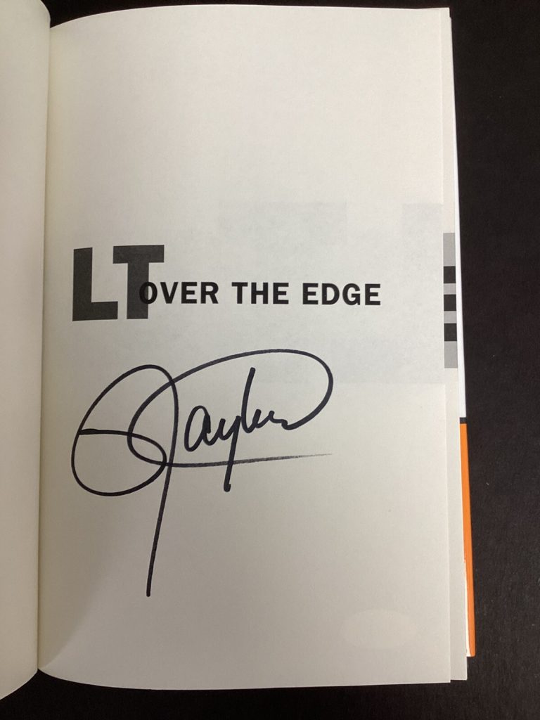 Lawrence Taylor Signed Book Over The Edge HCB Football Giants Autograph HOF JSA