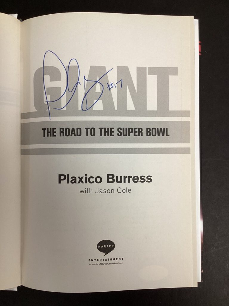 Plaxico Burress Signed Book Giant HCB Football Catch Giants SuperBowl Auto JSA