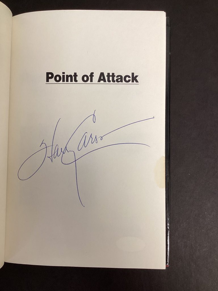 Harry Carson Signed Book Point of Attack ￼HCB Football Giants SuperBowl Auto JSA