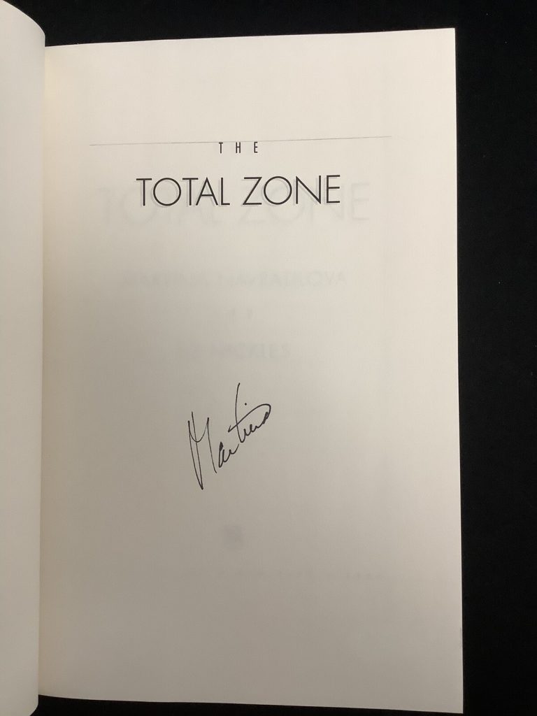 Martina Navratilova ￼Signed Book The Total Zone Tennis Grand Slam Autograph JSA