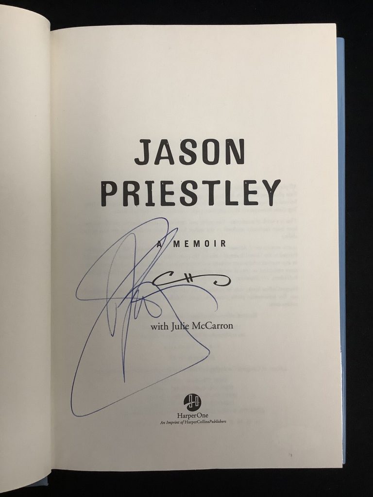 Jason Priestley￼ Signed Book A Memoir ￼Beverly Hills ￼90210 Actor Auto JSA