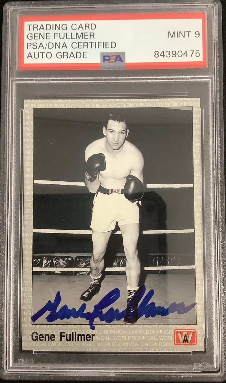 Gene Fullmer Signed 1991 AW Sports #83 Boxing Card Middleweight PSA/DNA Auto 9