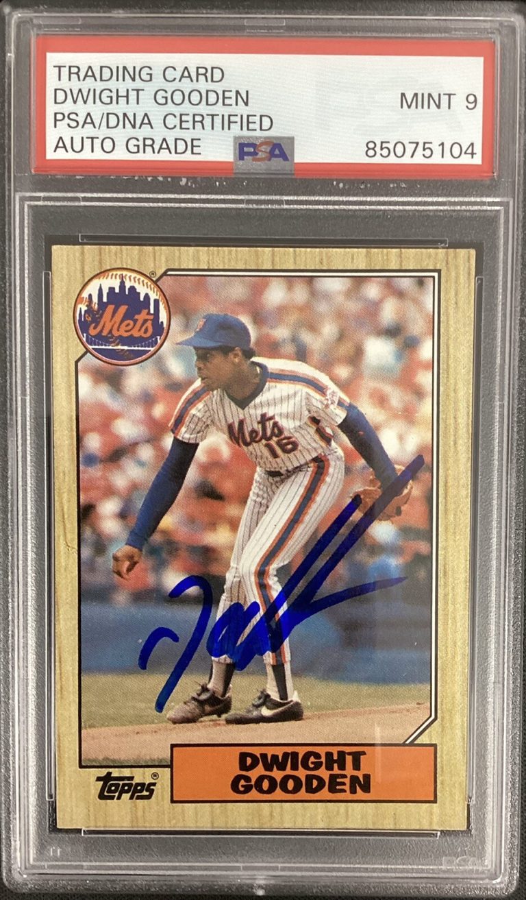 Dwight Doc Gooden Signed 1987 Topps #130 Baseball Card Auto PSA/DNA GEM MT 10