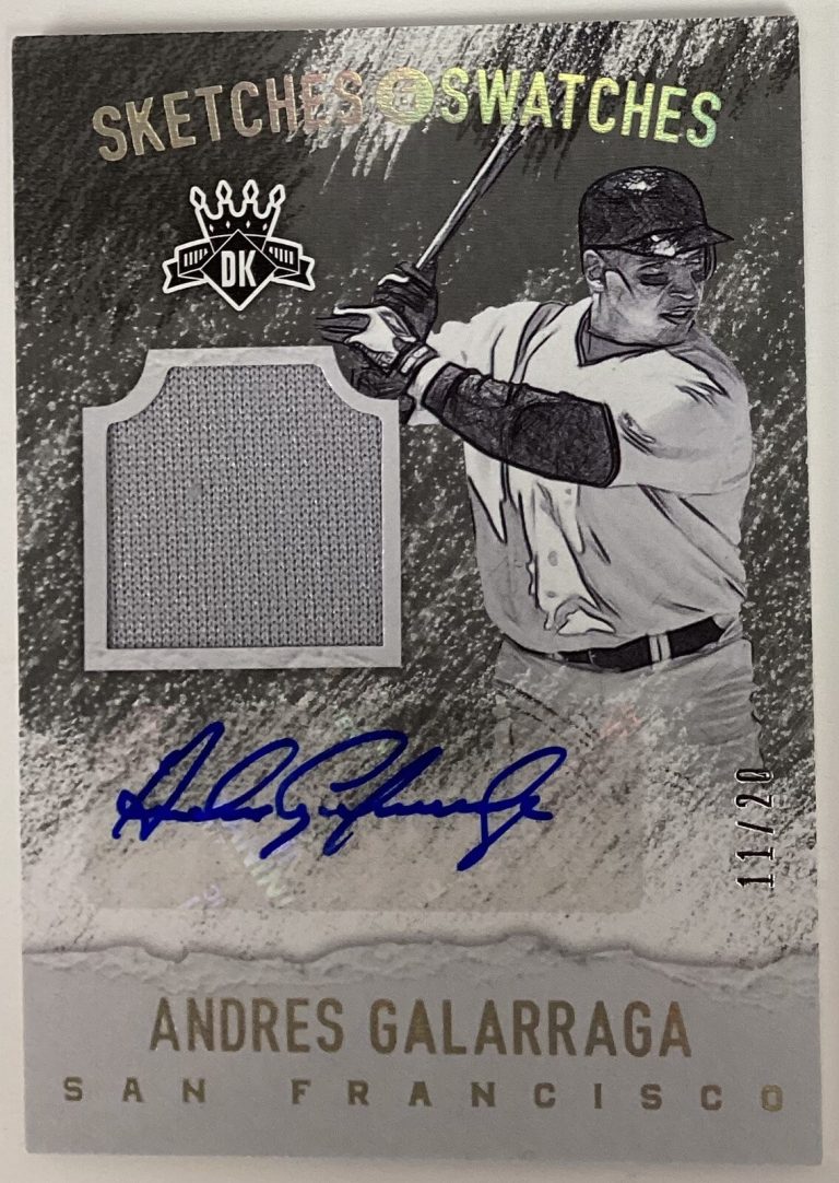 Andres Galarraga Signed 2017 Diamond Kings Sketches Swatches  /25 Baseball Auto