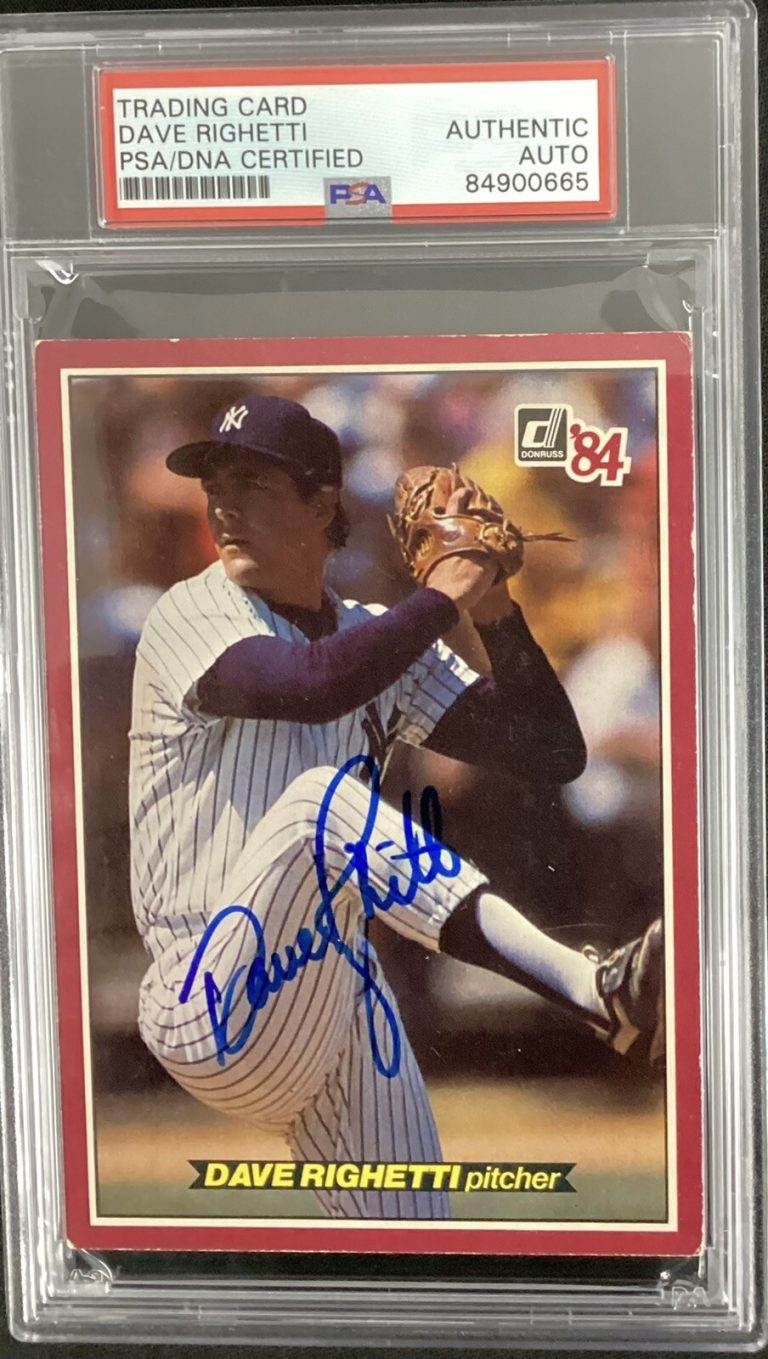 Dave Righetti Signed 1984 Donruss Action All Star #59 Baseball Card Auto PSA/DNA