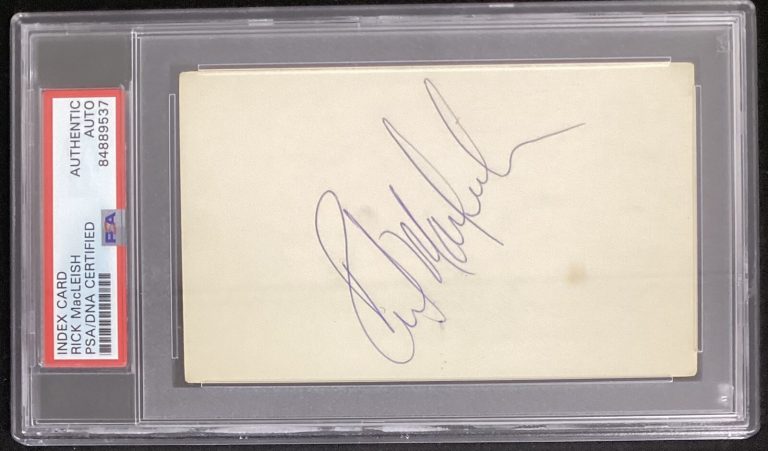 Rick MacLeish Signed Index Card NHL Hockey SC Champ Flyers Autograph PSA/DNA