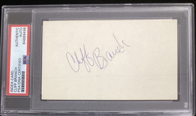 Cliff Branch ￼Signed Index Card Football Oakland Raiders HOF Autograph PSA/DNA
