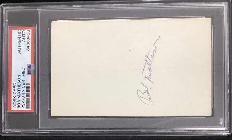 ￼ Bob Matheson￼ Signed Index Card Football Miami Dolphins￼ Autograph PSA/DNA