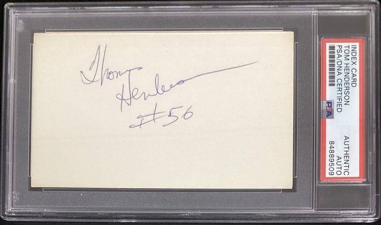 ￼ Thomas Hollywood Henderson ￼Signed Index Card Football Cowboys Auto PSA/DNA