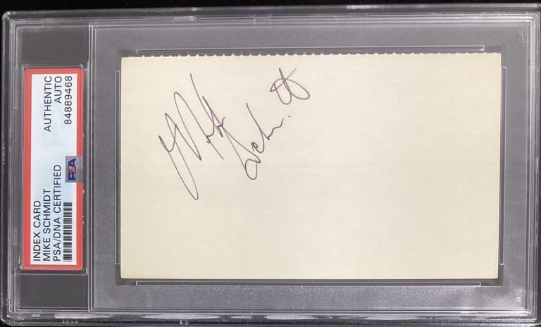 Mike Schmidt￼￼ Signed Index Card Baseball HOF Phillies Vintage Autograph PSA/DNA