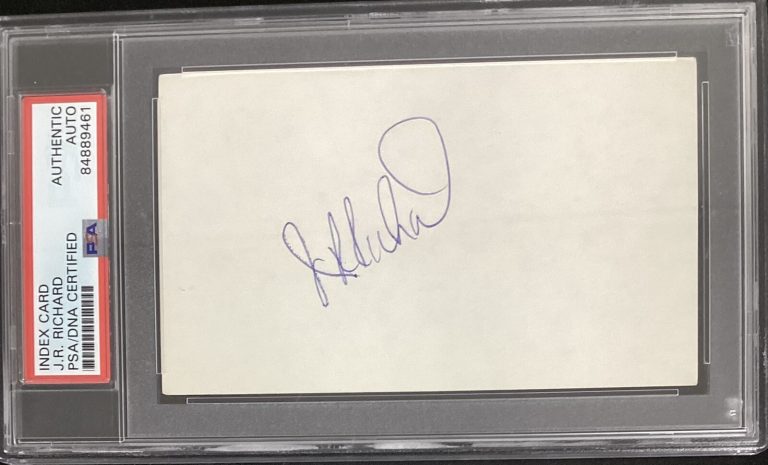JR Richard Signed Index Card Baseball Houston Astros Autograph PSA/DNA