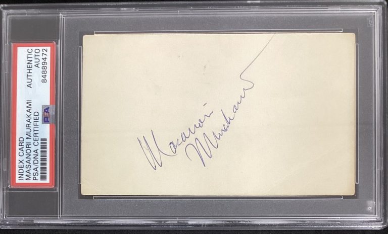Masanori Murakami Signed Index Card Baseball Giants Vintage Autograph PSA/DNA