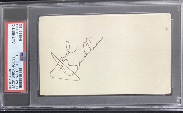 Jack Brickhouse￼￼ Signed Index Card Baseball Chicago Cubs ￼HOF Autograph PSA/DNA