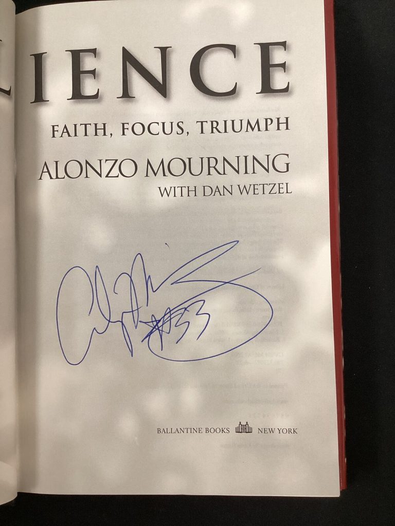 Alonzo Mourning￼ Signed Book Resilience Basketball Heat Autograph HOF JSA #2