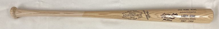 Larry Doby Signed Baseball Bat Adirondack Vintage Cleveland Indians HOF Auto BAS