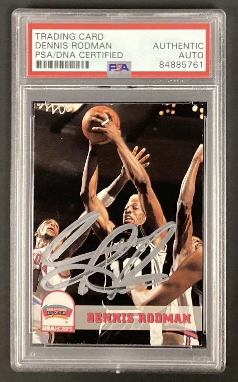 Dennis Rodman Signed 1994 Hoops #405 Basketball Card Auto Spurs HOF PSA/DNA