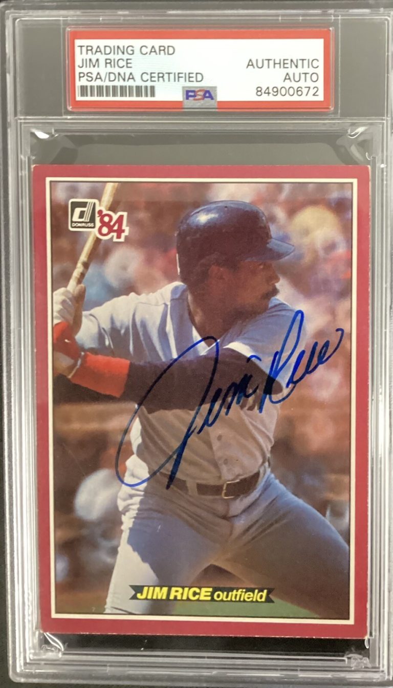 Jim Rice Signed 1984 Donruss Action All Star #52 Baseball Card Auto PSA/DNA