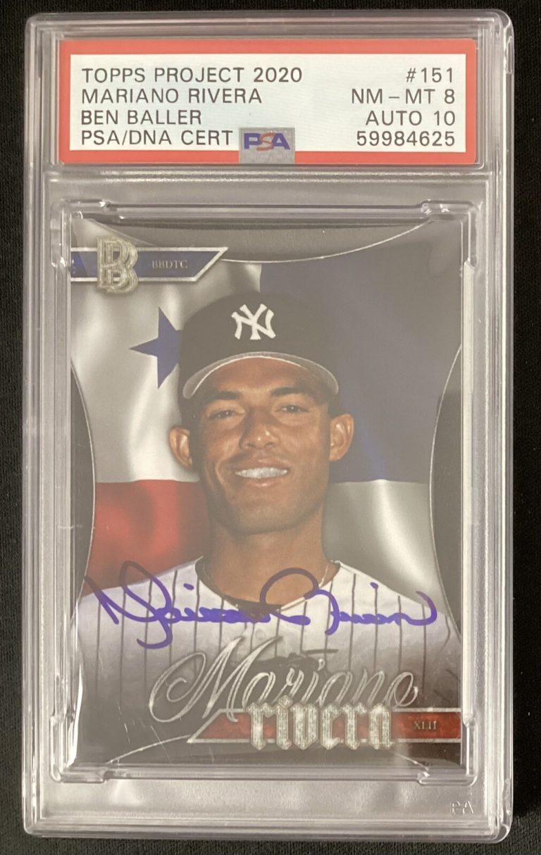 Mariano Rivera Signed Topps Project 2020 #151 Baller PSA/DNA Card NM 8 Auto 10