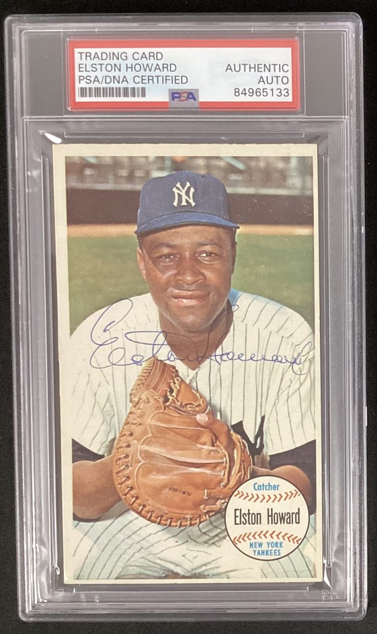 Elston Howard Signed 1964 Topps #21 Giants Baseball Card NY Autograph PSA/DNA #2