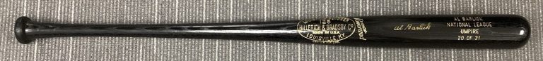 Al Barlick Signed Baseball Bat Louisville Slugger Umpire LE Model Auto HOF JSA