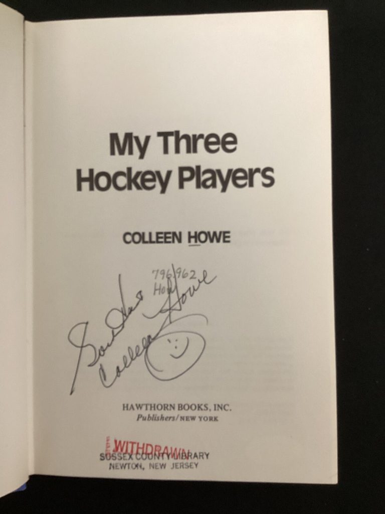 Gordie Howe Signed Book My 3 Hockey Players Colleen Howe Auto Whalers HOF JSA