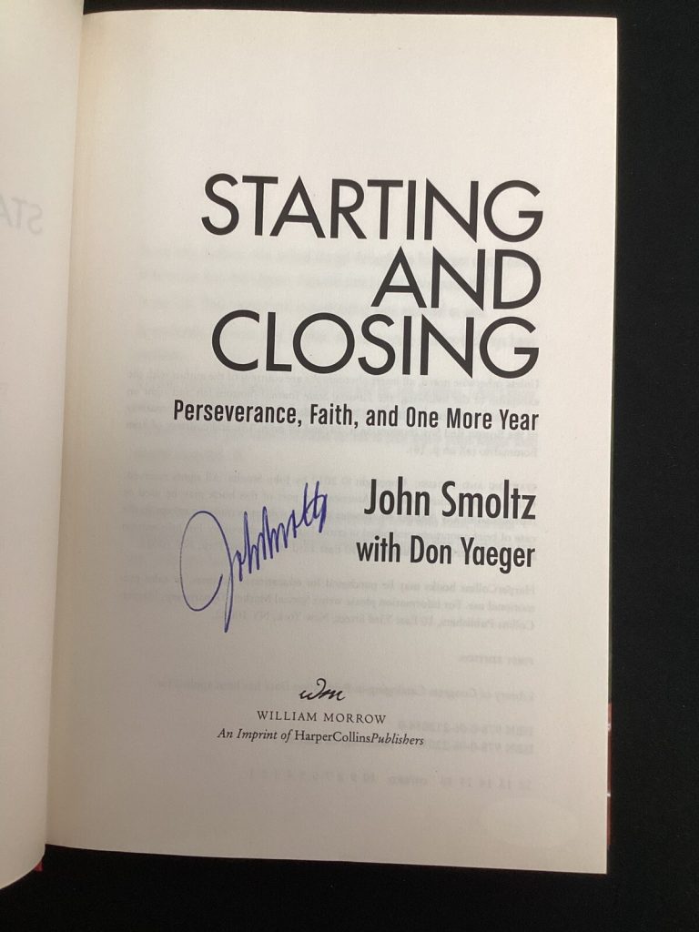 John Smoltz Signed Book Starting And Closing Atlanta Braves HOF Autograph JSA