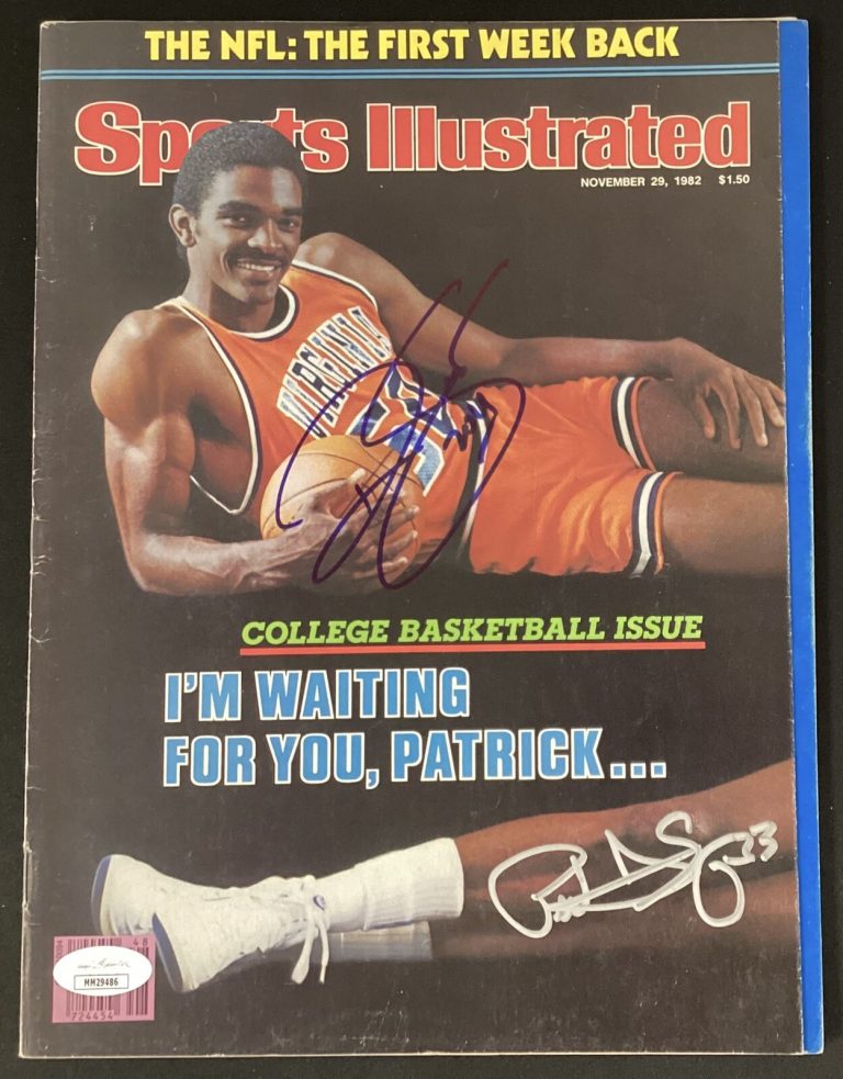 Patrick Ewing Signed Sports Illustrated Mag 11/29/82 NO LABEL R Sampson Auto JSA