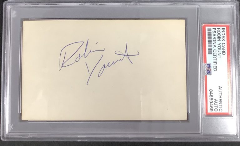 Robin Yount￼ Signed Index Card Baseball HOF Milwaukee￼ Brewers Autograph PSA/DNA