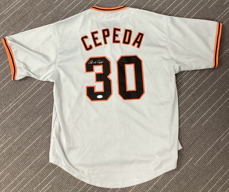 Orlando Cepeda Signed Jersey Custom SF Giants Baseball HOF Autograph JSA No Card