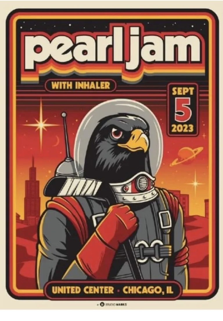 Pearl Jam Chicago Poster 9/5/2023 Mark 5 Jamotillo Bulls Eagle Eddie Vedder