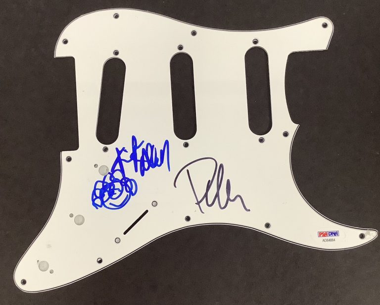 Phil Collen Signed Guitar Pickguard Def Leppard Rick Allen Auto & Sketch PSA/DNA