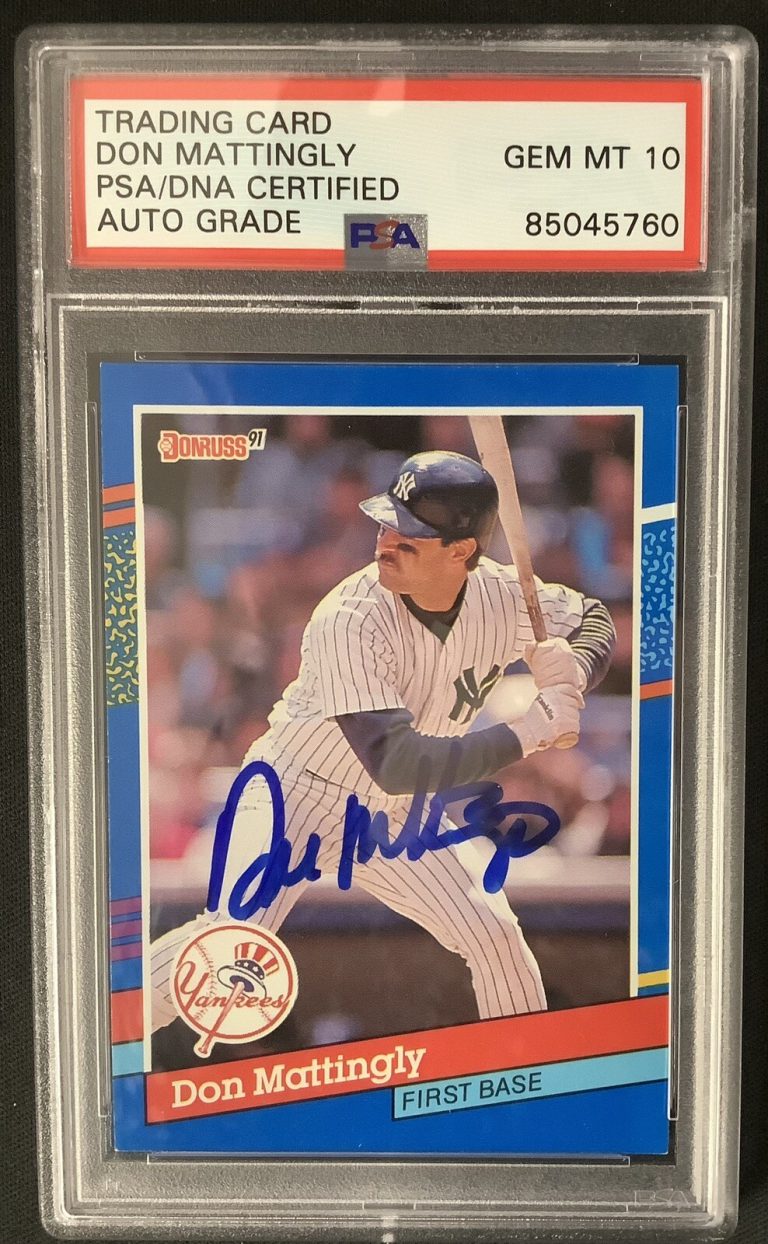 Don Mattingly Signed 1991 Donruss #107 Yankees Baseball Card Auto PSA/DNA MT 10