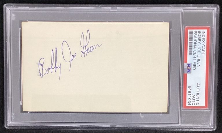 Bobby Joe Green Signed Index Card Football Pittsburgh Steelers Autograph PSA/DNA