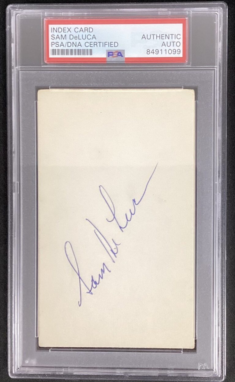 Sam DeLuca Signed Index Card AFL Football NY Jets Chargers Autograph PSA/DNA