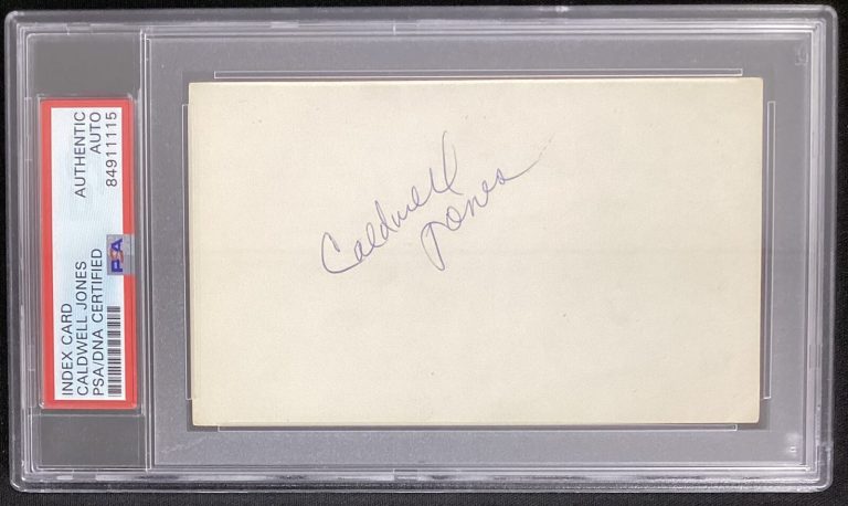 Caldwell Jones Signed Index Card Basketball Autograph Philadelphia 76ers PSA/DNA