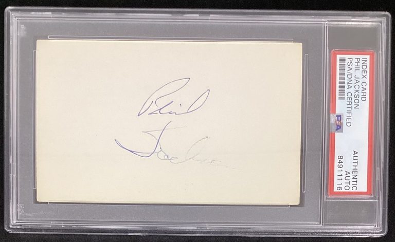 Phil Jackson Signed Index Card NBA Basketball HOF Autograph Knicks PSA/DNA #2