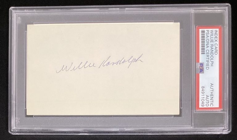 Willie Randolph ￼Signed Index Card Baseball Yankees Rangers Autograph PSA/DNA