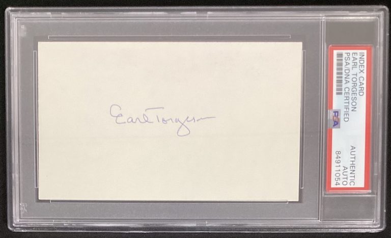 Earl Torgeson ￼Signed Index Card Baseball Yankees 1961 Autograph PSA/DNA