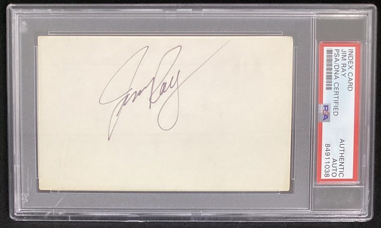 Jim Ray￼ Signed Index Card Baseball Houston Astros Tigers￼ Autograph PSA/DNA