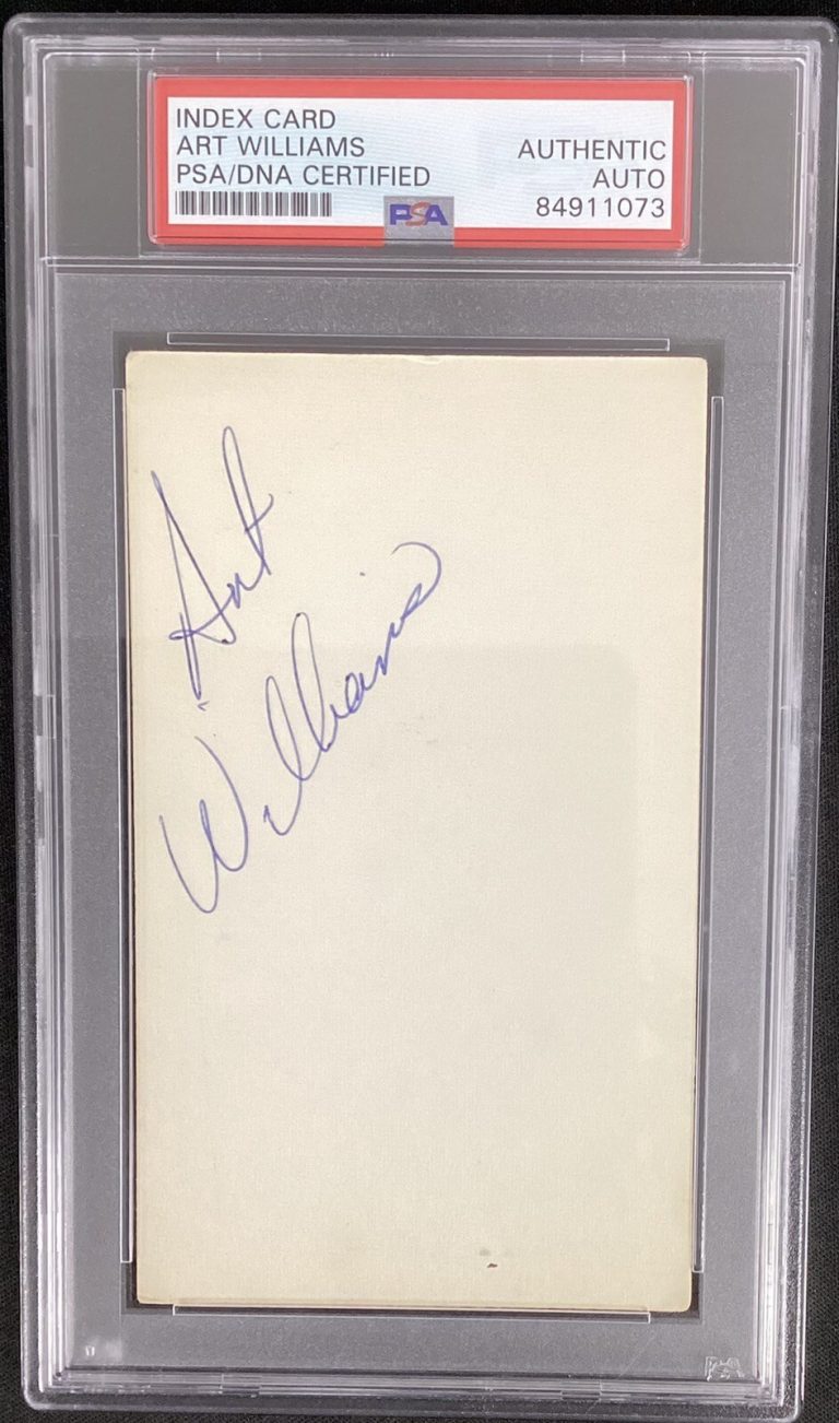 Art Williams Signed Index Card Baseball 1st Black Umpire￼ NL Autograph PSA/DNA