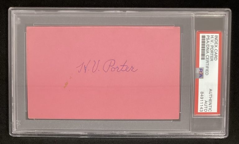 Henry Van Arsdale H.V. Porter Signed Index Card Basketball HOF Autograph PSA/DNA