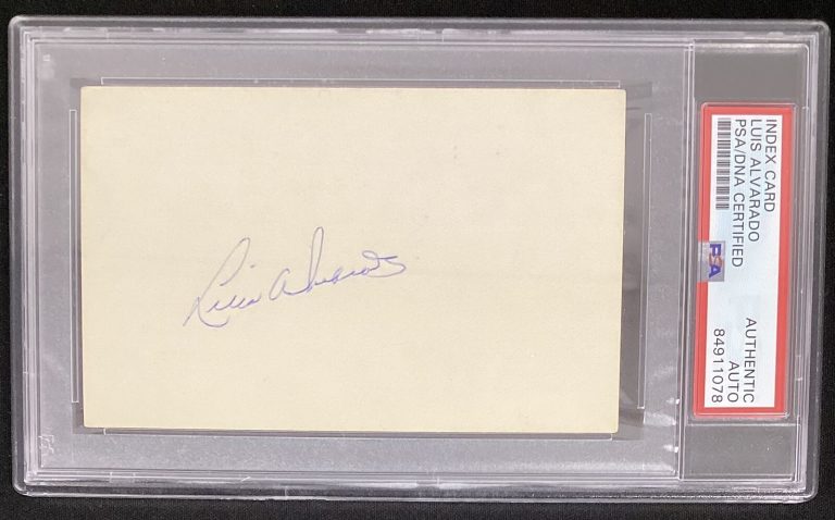 Luis Alvarado Signed Index Card Baseball WhiteSox Red Sox Autograph PSA/DNA