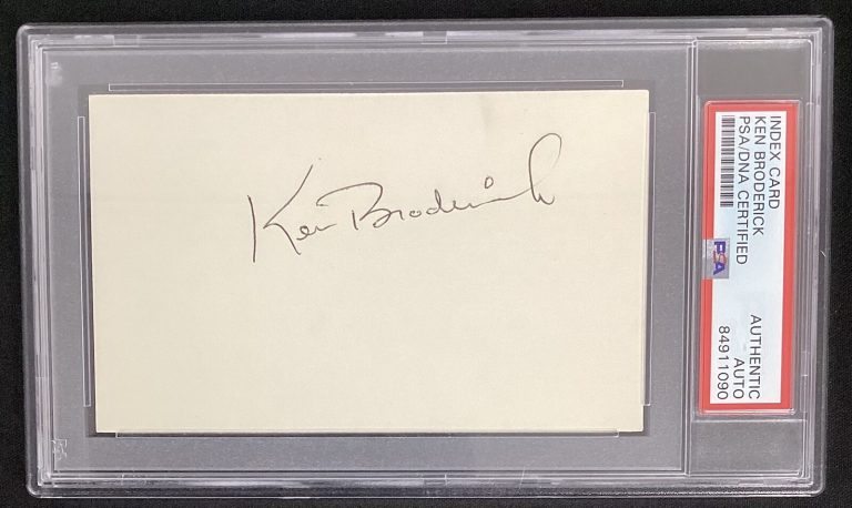 Ken Broderick Signed Index Card Hockey Autograph Boston Bruins Goalie PSA/DNA