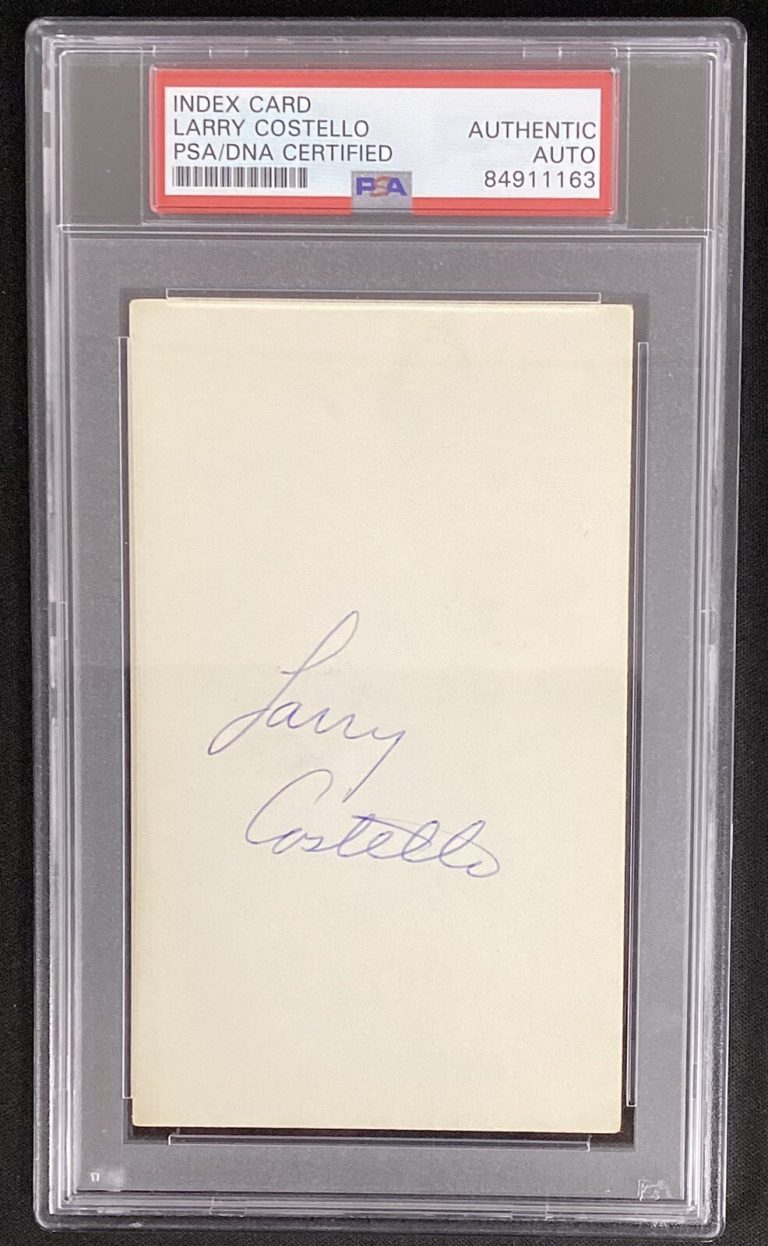 Larry Costello Signed Index Card Basketball Syracuse National Autograph ￼PSA/DNA